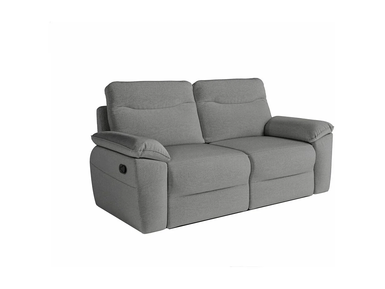Canapé de relaxation manuel Ross 3 places en tissu - Gris - L200 x P100 x H102cm - Loungitude