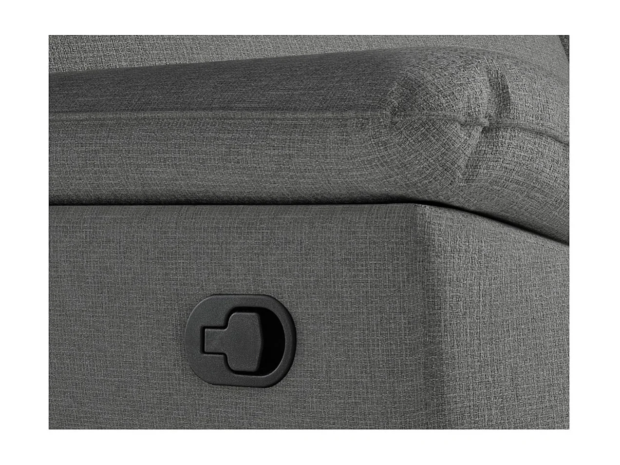 Canapé de relaxation manuel Ross 3 places en tissu - Gris - L200 x P100 x H102cm - Loungitude