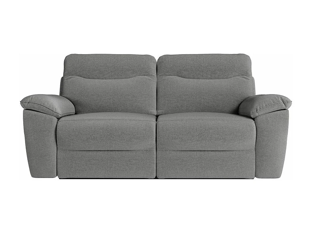 Canapé de relaxation manuel Ross 3 places en tissu - Gris - L200 x P100 x H102cm - Loungitude