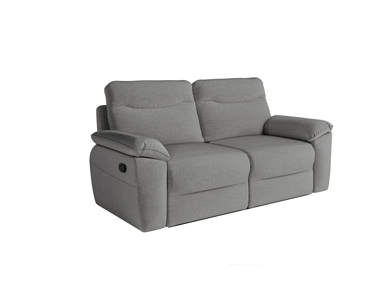 Canapé de relaxation manuel Ross 3 places en tissu - Gris - L200 x P100 x H102cm - Loungitude