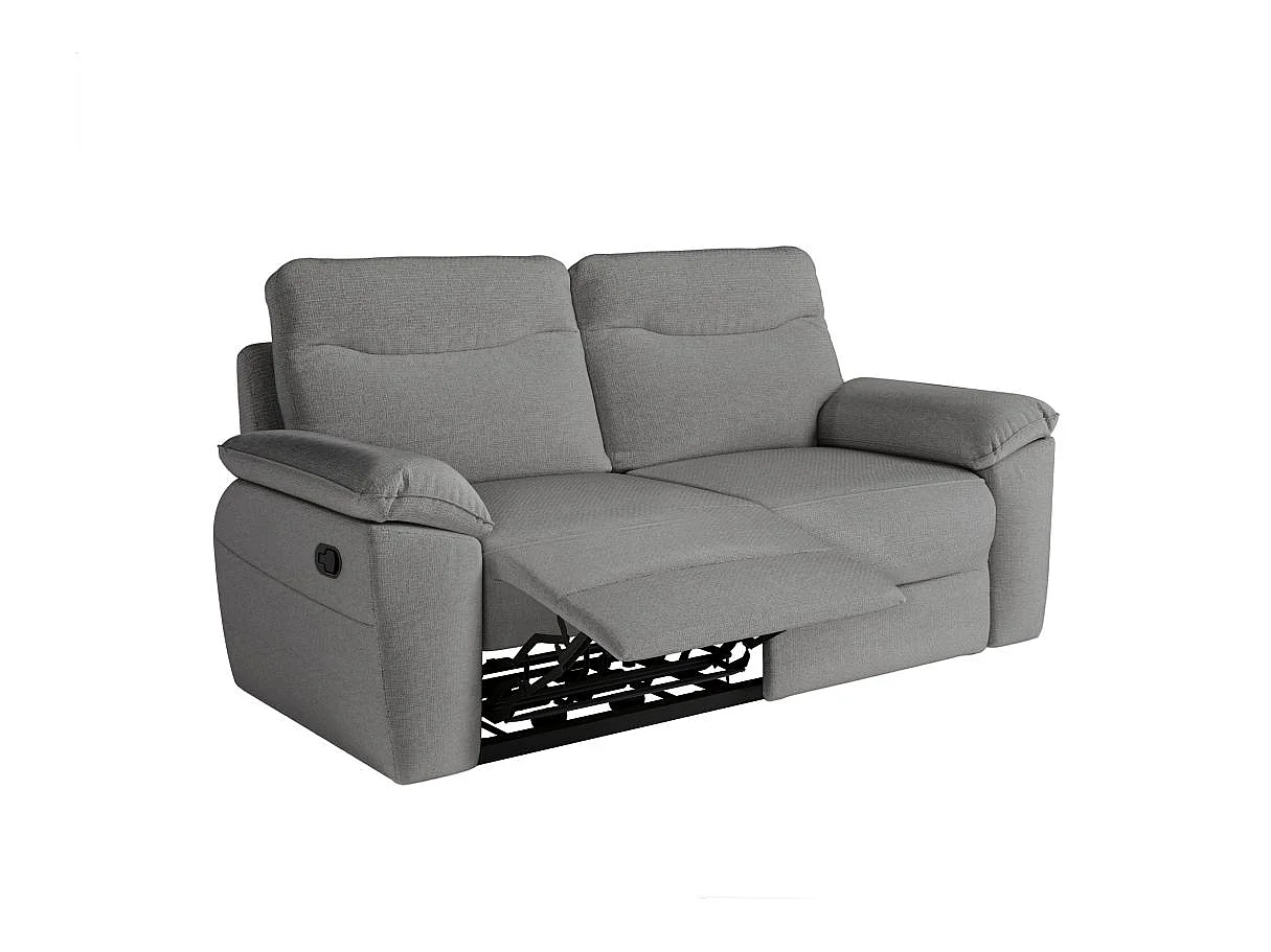 Canapé relax 3 places en tissu gris ROSS 200x100x102 cm