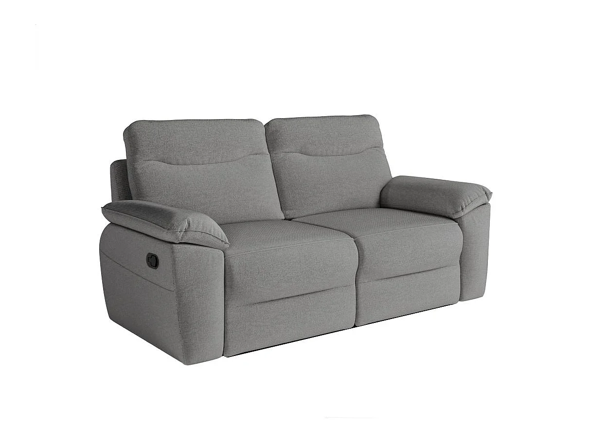 Canapé relax 3 places en tissu gris ROSS 200x100x102 cm