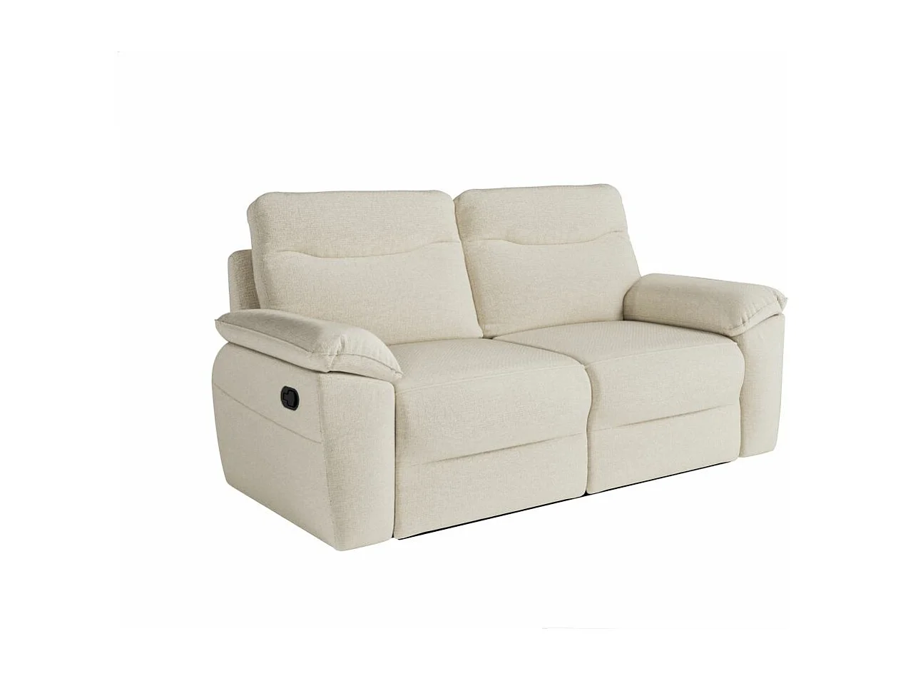 Canapé de relaxation manuel Ross 3 places en tissu - Beige - L200 x P100 x H102cm - Loungitude