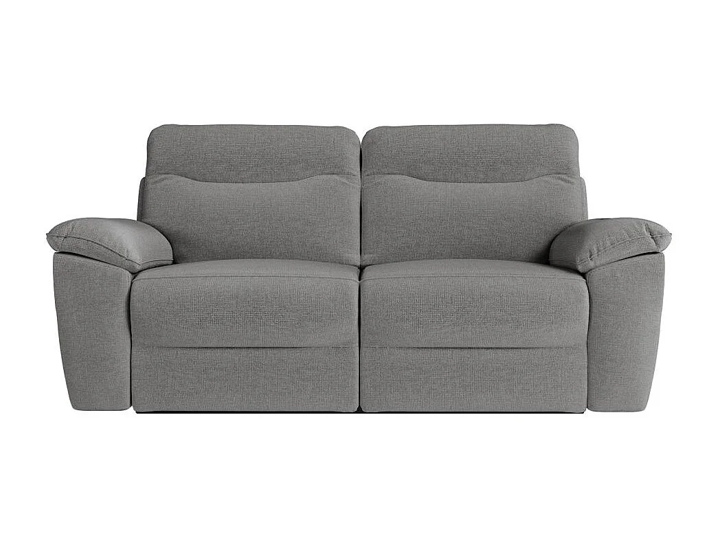Canapé de relaxation électrique Ross 3 places en tissu - Gris - L200 x P100 x H102cm - Loungitude