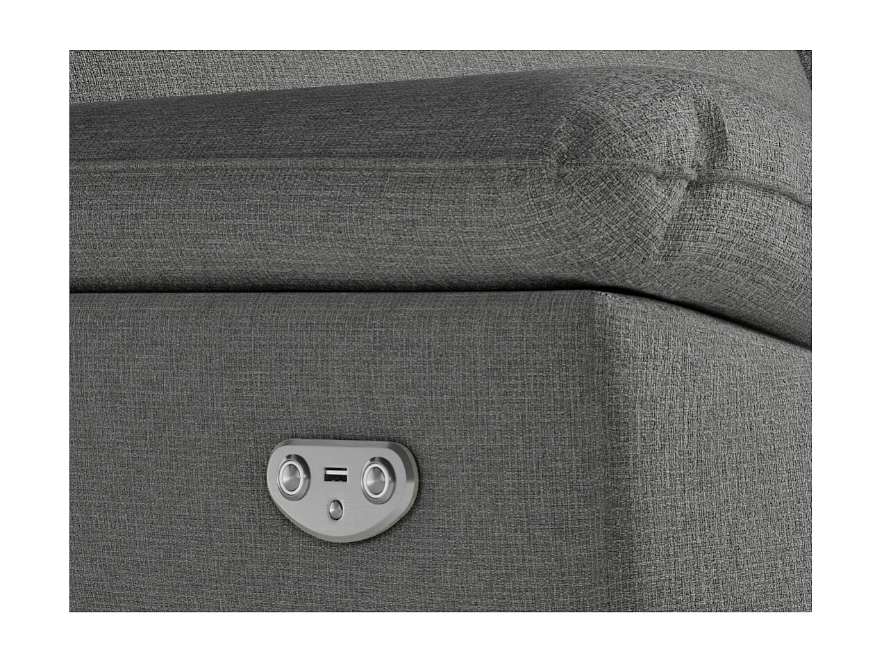 Canapé de relaxation électrique Ross 3 places en tissu - Gris - L200 x P100 x H102cm - Loungitude