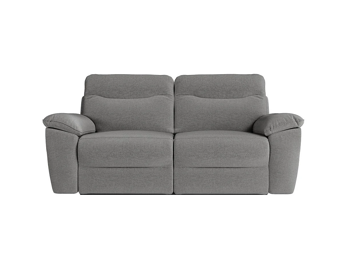 Canapé de relaxation électrique Ross 3 places en tissu - Gris - L200 x P100 x H102cm - Loungitude