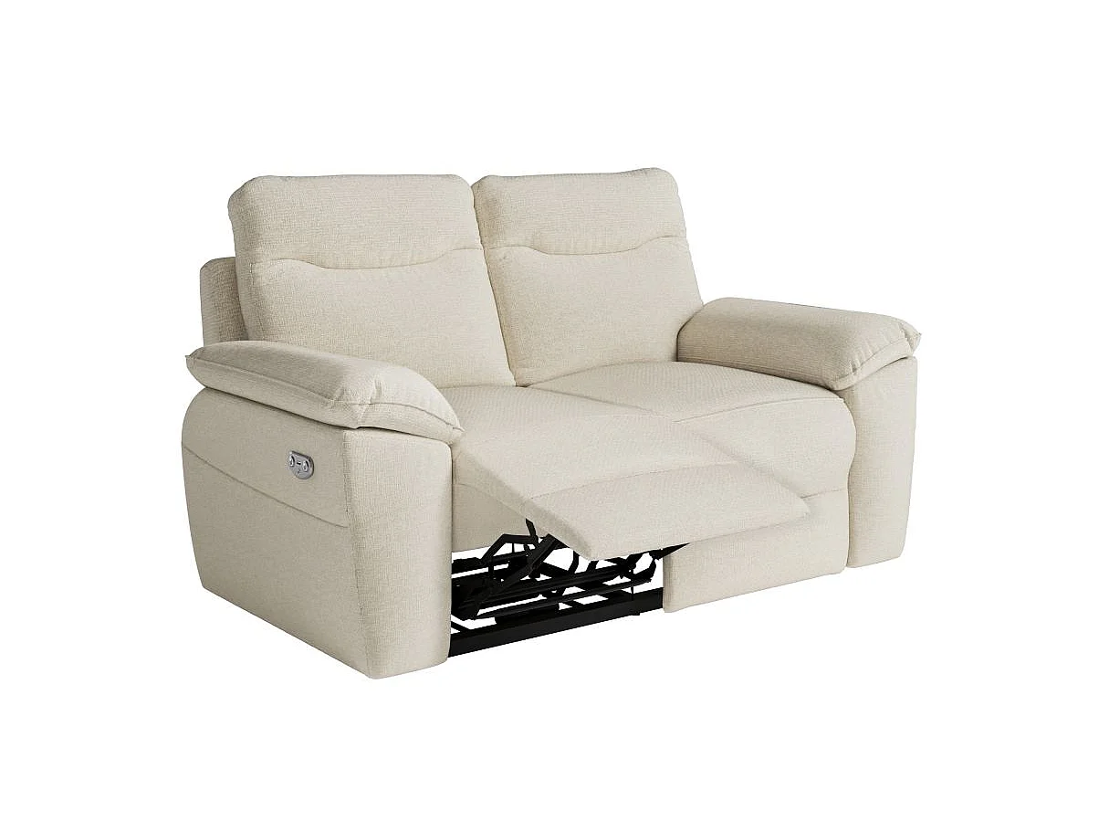 Canapé relax 2 places en tissu beige ROSS 160x100x102 cm