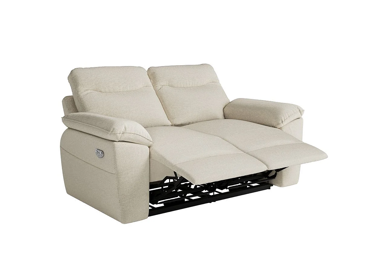 Canapé relax 2 places en tissu beige ROSS 160x100x102 cm