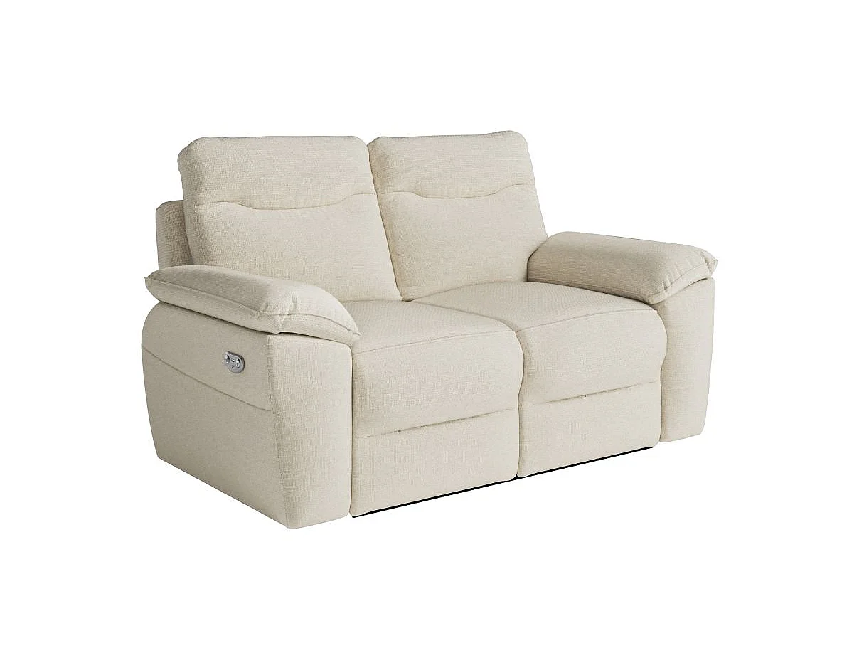 Canapé relax 2 places en tissu beige ROSS 160x100x102 cm