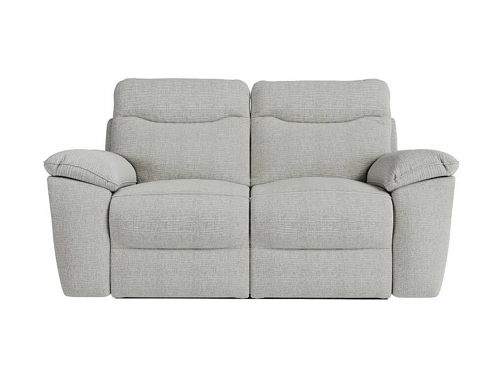 Canapé de relaxation manuel Ross 2 places en tissu texturé 3D - Gris clair - L160 x P100 x H102cm - Loungitude