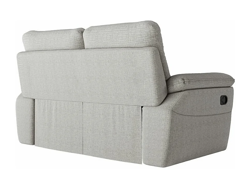 Canapé de relaxation manuel Ross 2 places en tissu texturé 3D - Gris clair - L160 x P100 x H102cm - Loungitude