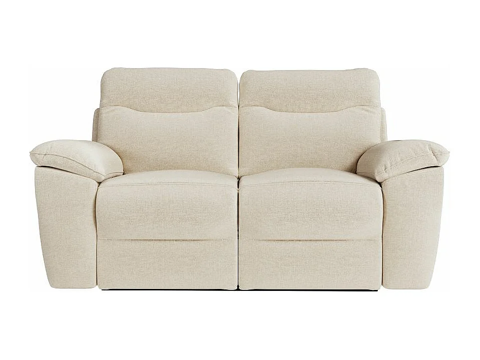 Canapé de relaxation manuel Ross 2 places en tissu - Beige - L160 x P100 x H102cm - Loungitude