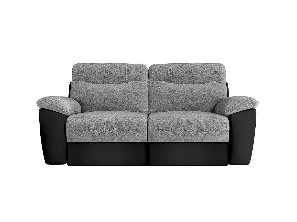 Canapé relax 3 places en simili cuir noir ROSS 200x100x102 cm