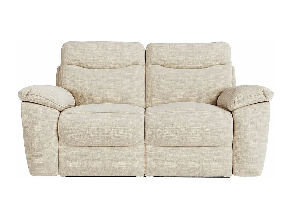 Canapé de relaxation manuel Ross 2 places en tissu texturé 3D - Beige - L160 x P100 x H102cm - Loungitude