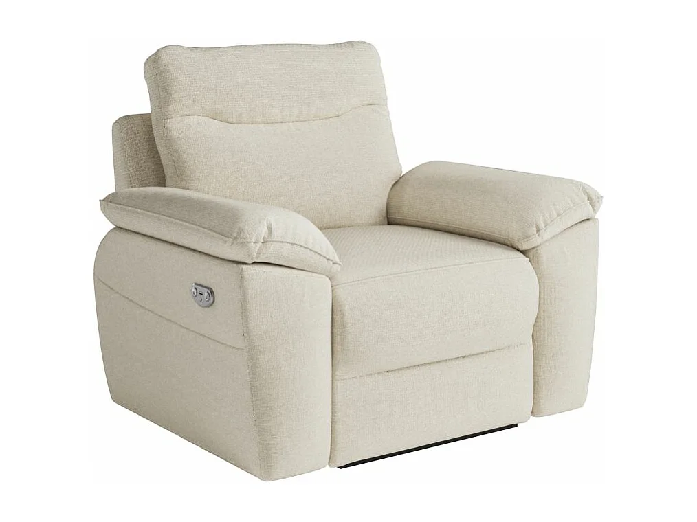 Fauteuil de relaxation électrique Ross en tissu - Beige - L101 x P100 x H102cm - Loungitude