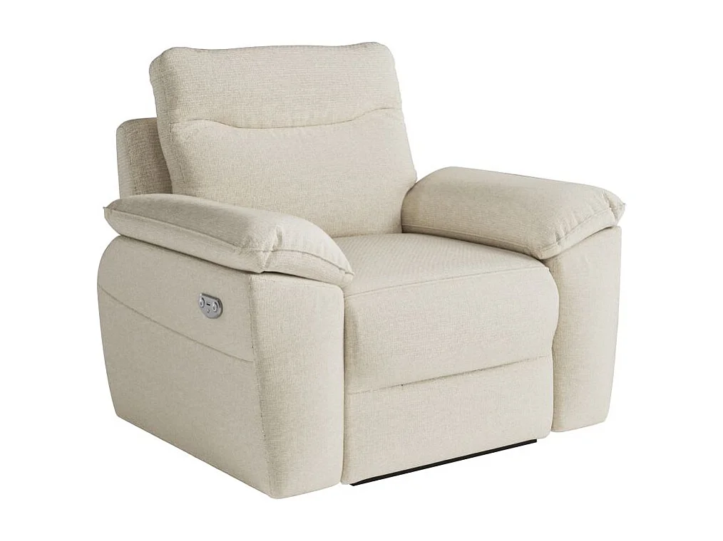 Fauteuil de relaxation électrique Ross en tissu - Beige - L101 x P100 x H102cm - Loungitude