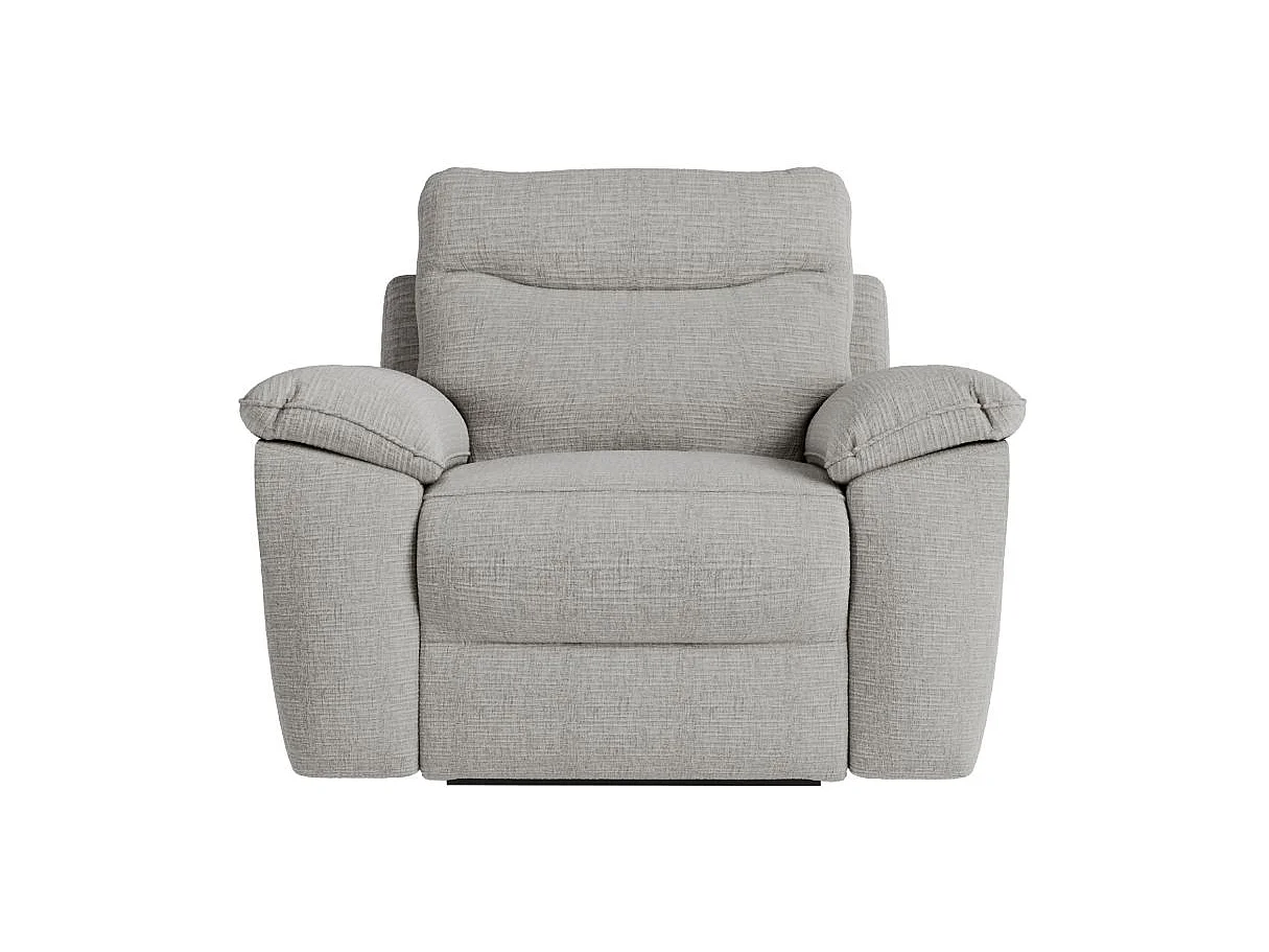Fauteuil de relaxation manuel Ross en tissu texturé 3D - Gris clair - L101 x P100 x H102cm - Loungitude