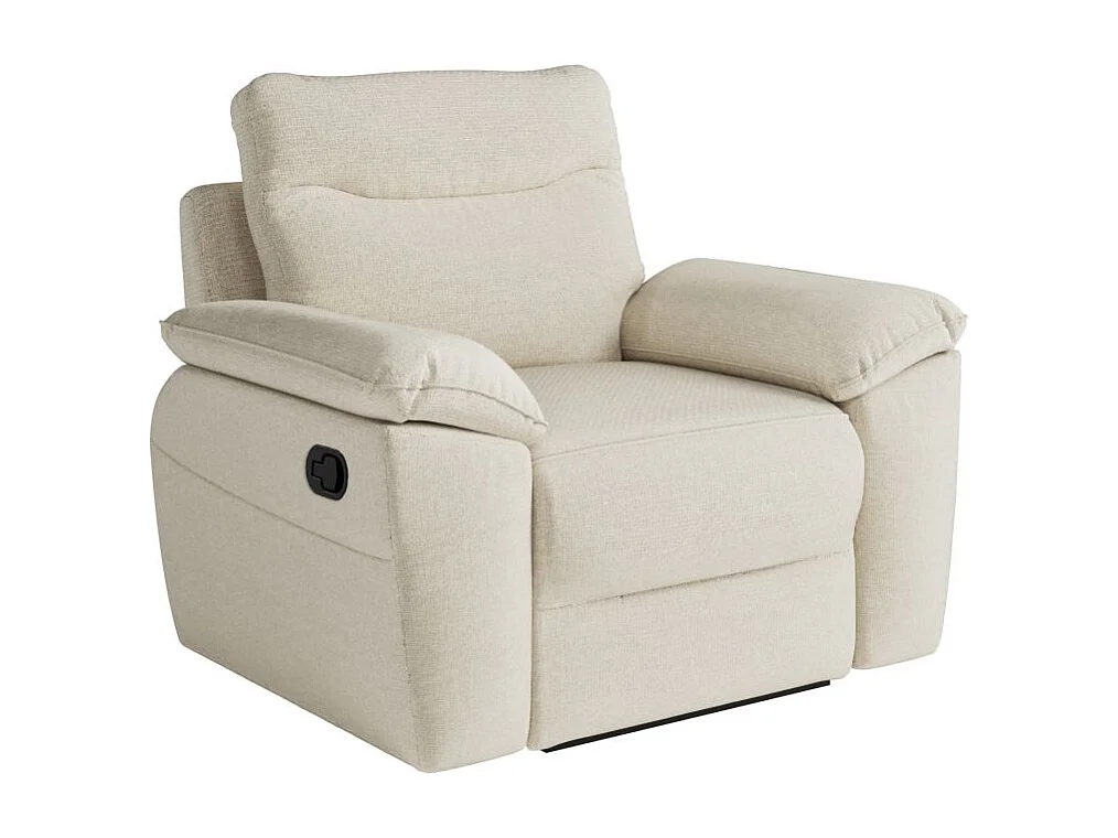 Fauteuil de relaxation manuel Ross en tissu - Beige - L101 x P100 x H102cm - Loungitude