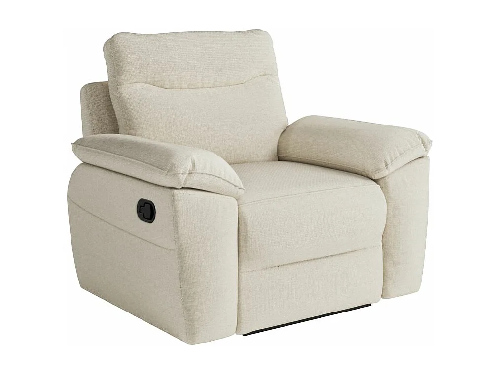 Fauteuil de relaxation manuel Ross en tissu - Beige - L101 x P100 x H102cm - Loungitude