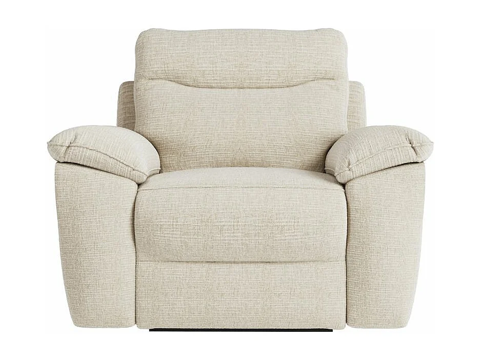 Fauteuil de relaxation électrique Ross en tissu texturé 3D - Beige - L101 x P100 x H102cm - Loungitude