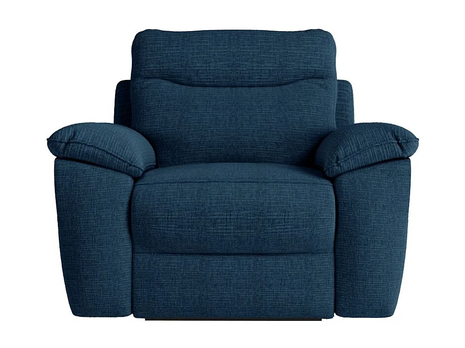 Fauteuil de relaxation électrique Ross en tissu texturé 3D - Bleu foncé - L101 x P100 x H102cm - Loungitude