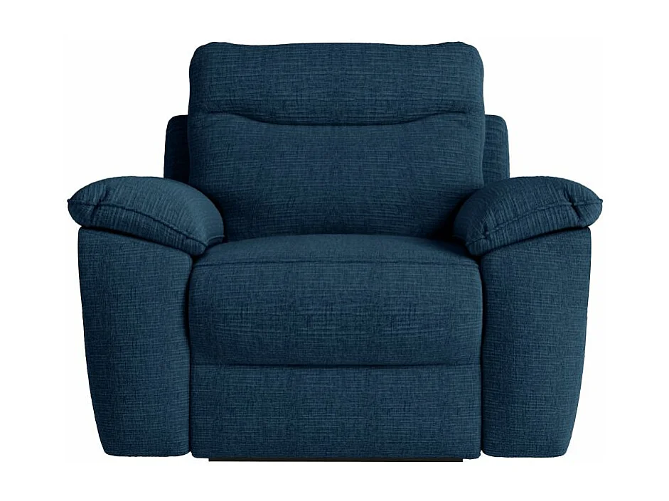 Fauteuil de relaxation électrique Ross en tissu texturé 3D - Bleu foncé - L101 x P100 x H102cm - Loungitude