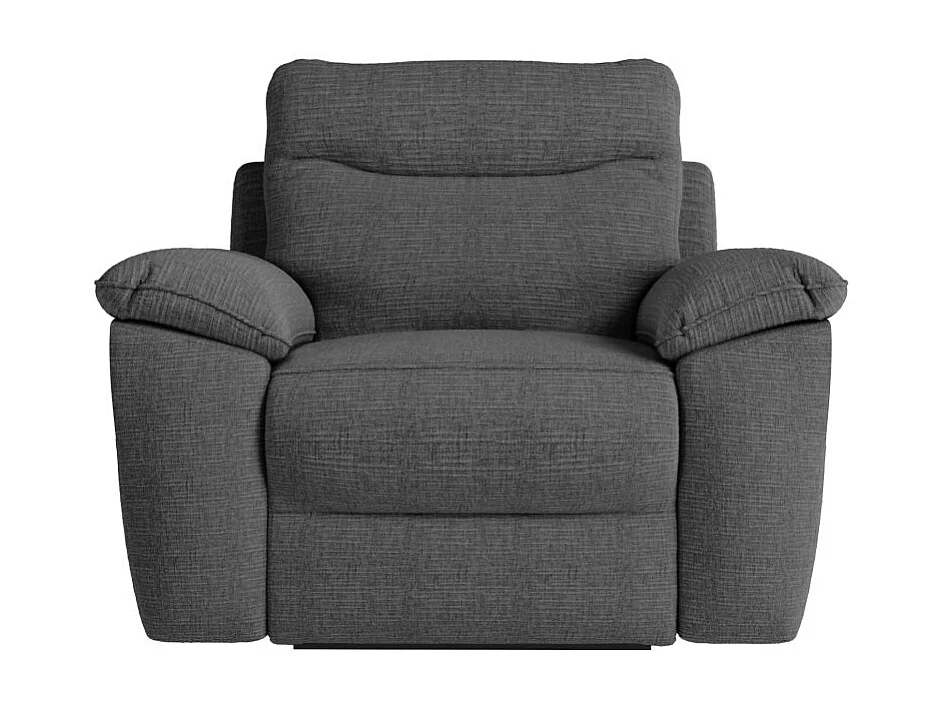 Fauteuil de relaxation manuel Ross en tissu texturé 3D - Gris anthracite - L101 x P100 x H102cm - Loungitude
