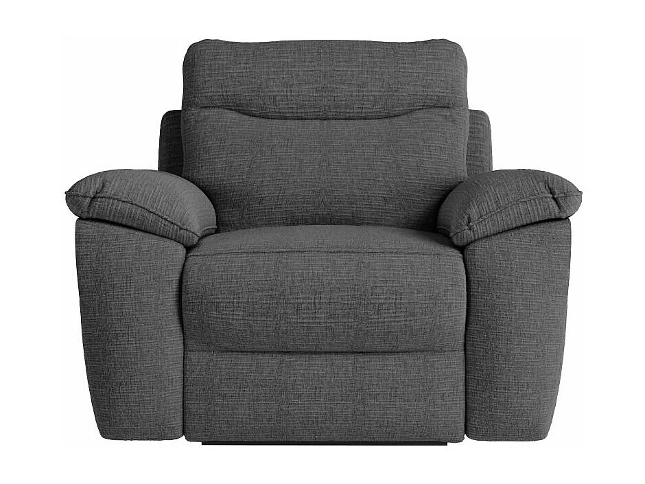 Fauteuil de relaxation manuel Ross en tissu texturé 3D - Gris anthracite - L101 x P100 x H102cm - Loungitude