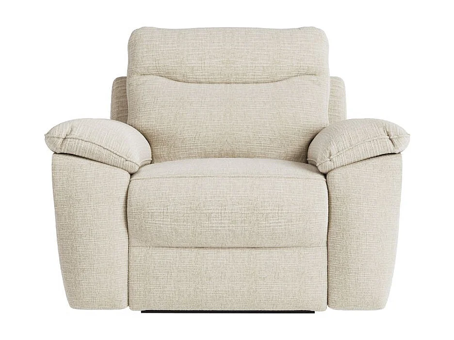 Fauteuil de relaxation manuel Ross en tissu texturé 3D - Beige - L101 x P100 x H102cm - Loungitude