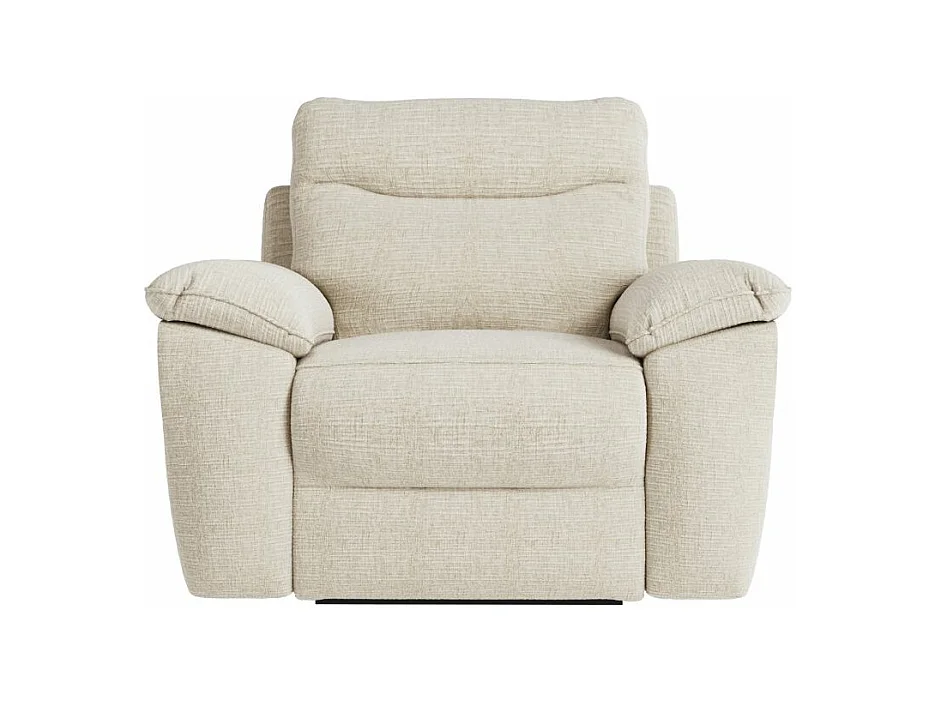 Fauteuil de relaxation manuel Ross en tissu texturé 3D - Beige - L101 x P100 x H102cm - Loungitude