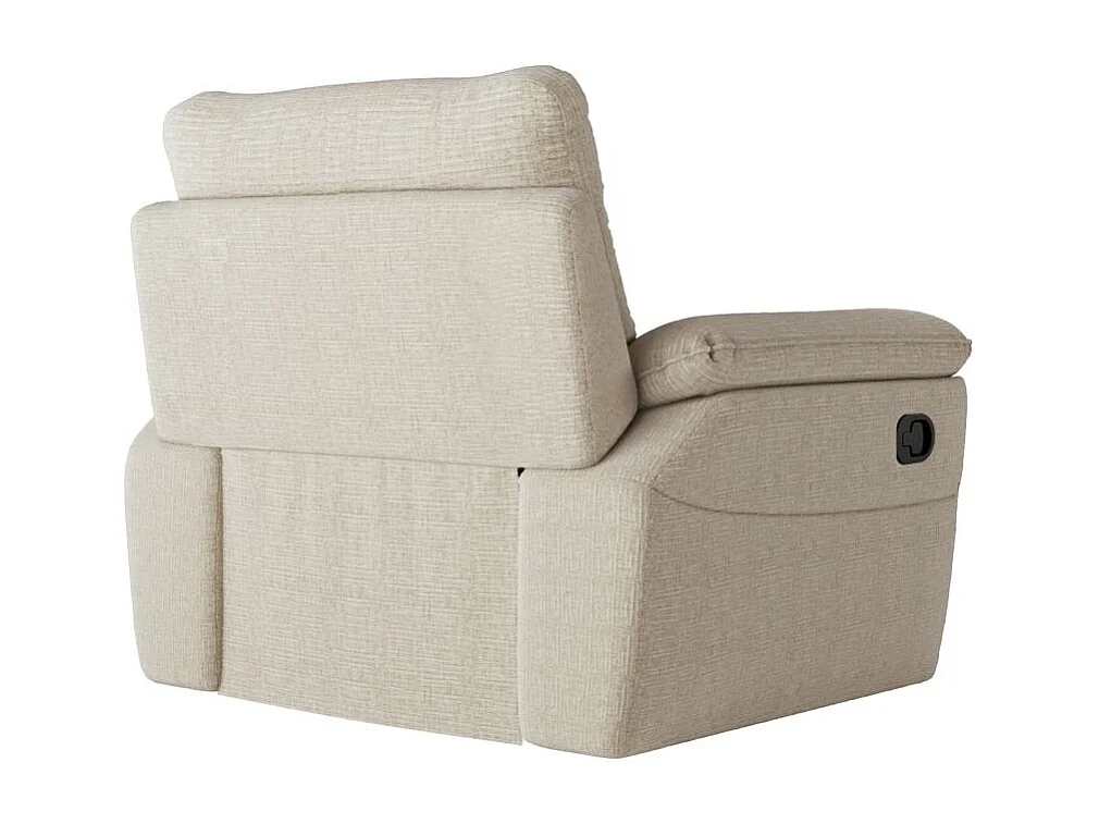 Fauteuil de relaxation manuel Ross en tissu texturé 3D - Beige - L101 x P100 x H102cm - Loungitude