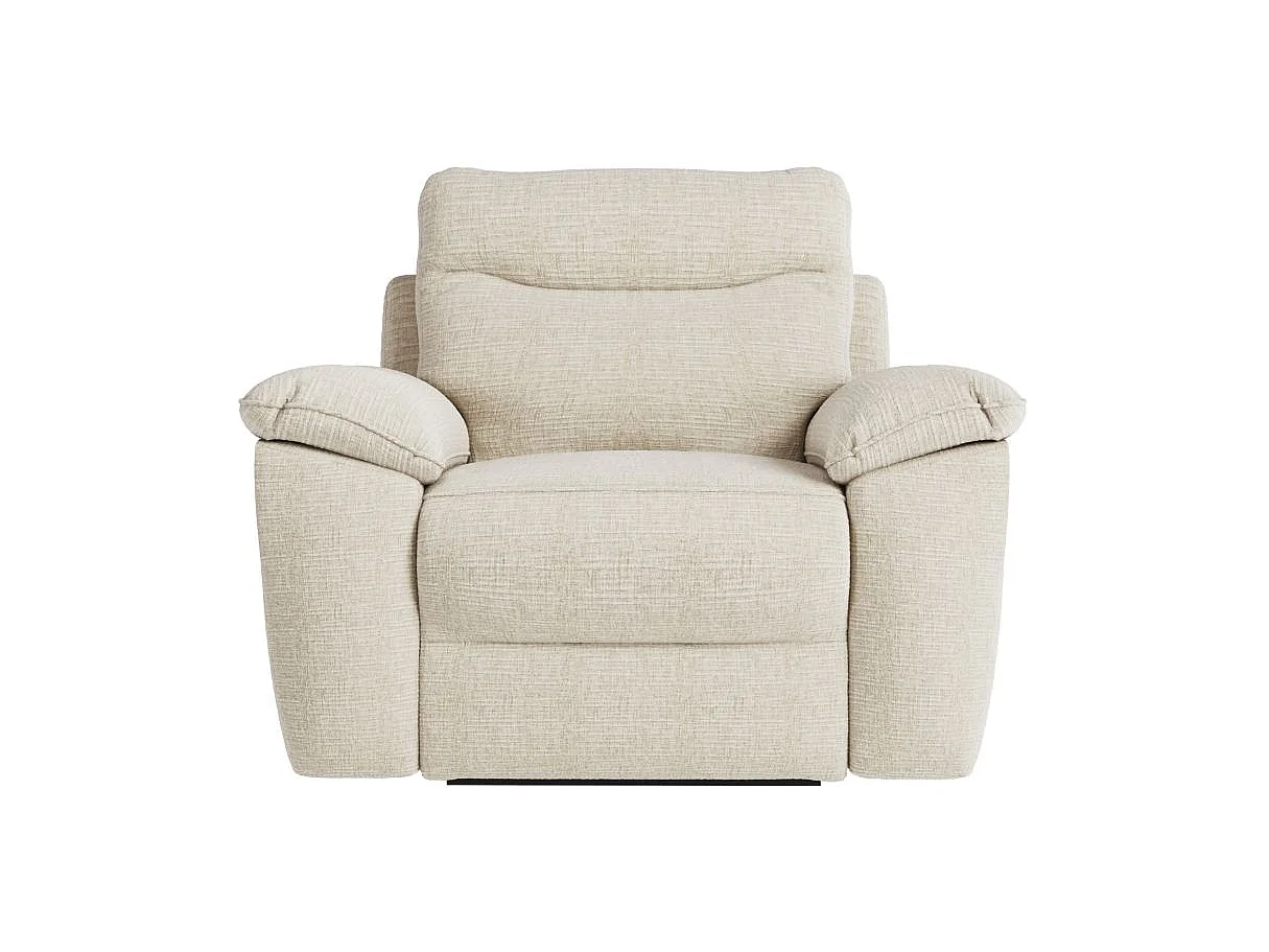 Fauteuil de relaxation manuel Ross en tissu texturé 3D - Beige - L101 x P100 x H102cm - Loungitude