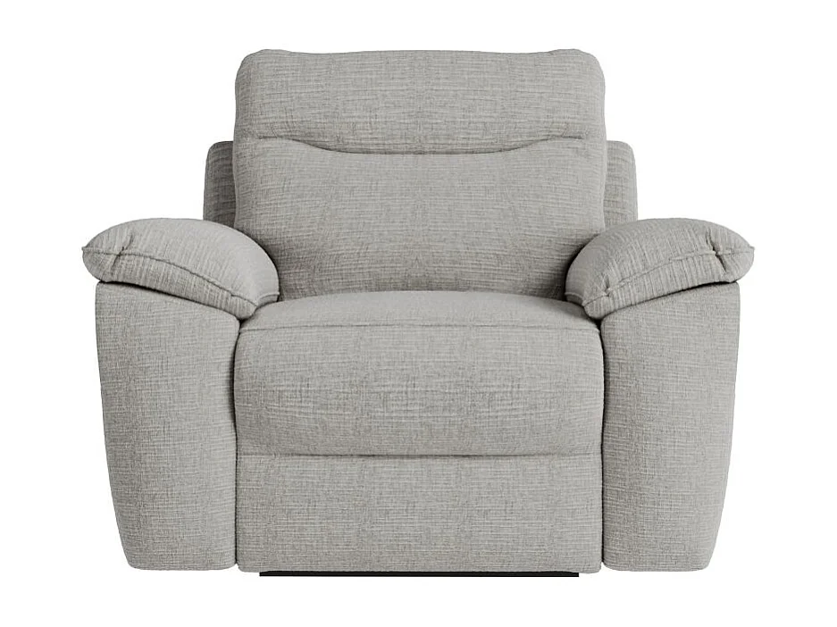 Fauteuil de relaxation électrique Ross en tissu texturé 3D - Gris clair - L101 x P100 x H102cm - Loungitude