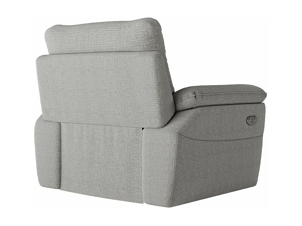 Fauteuil de relaxation électrique Ross en tissu texturé 3D - Gris clair - L101 x P100 x H102cm - Loungitude