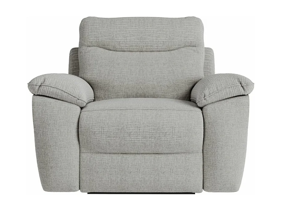 Fauteuil de relaxation électrique Ross en tissu texturé 3D - Gris clair - L101 x P100 x H102cm - Loungitude