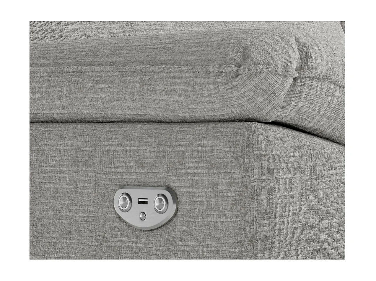 Fauteuil de relaxation électrique Ross en tissu texturé 3D - Gris clair - L101 x P100 x H102cm - Loungitude