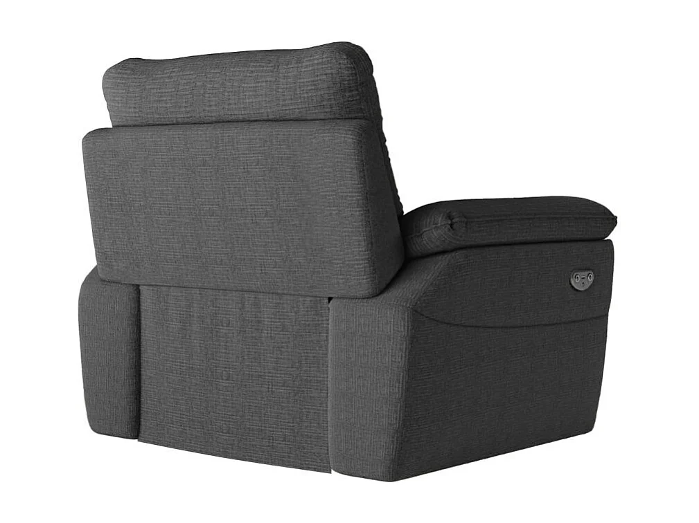 Fauteuil de relaxation électrique Ross en tissu texturé 3D - Gris anthracite - L101 x P100 x H102cm - Loungitude