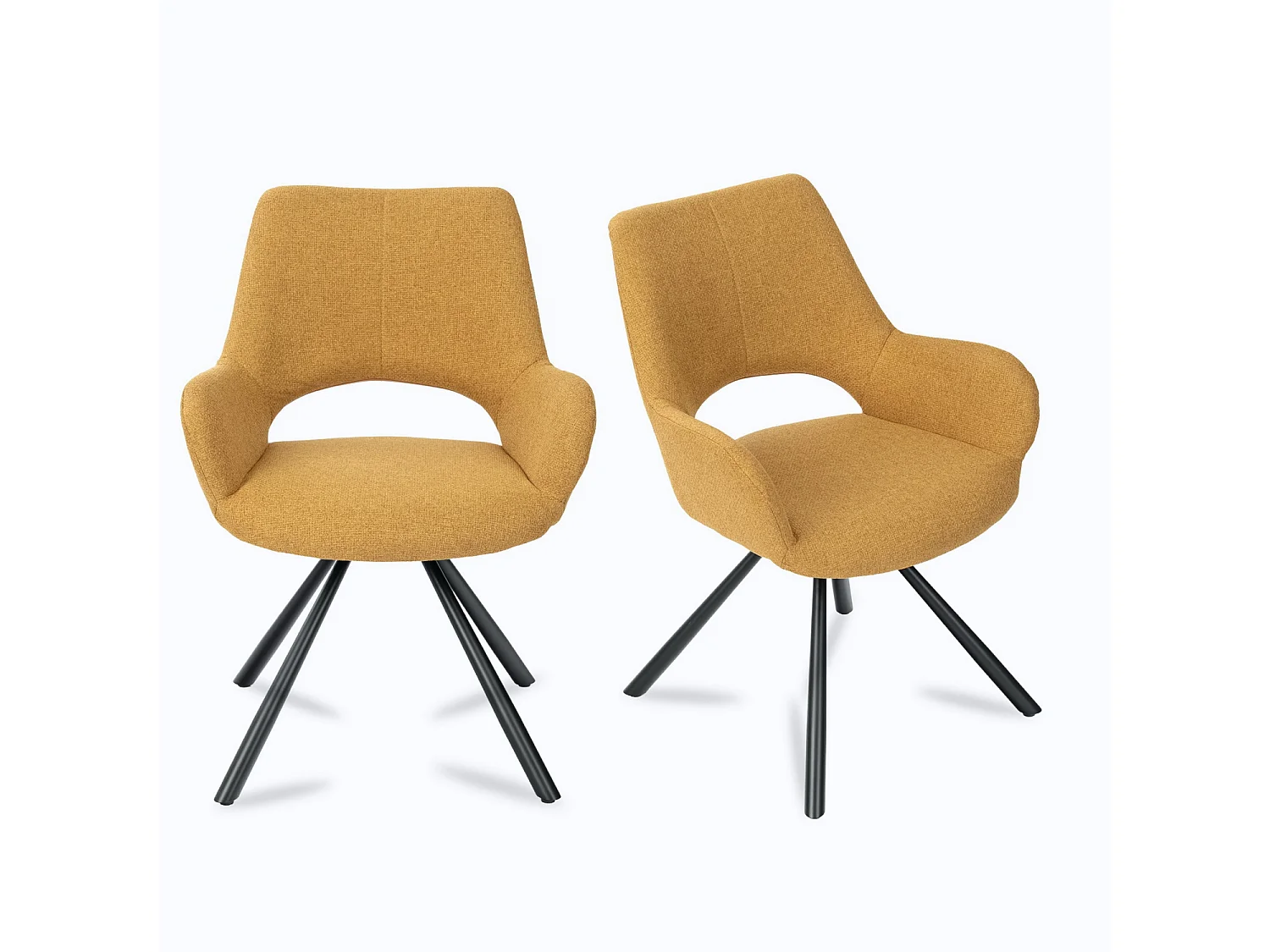 Lot de 2 chaises de salle à manger fauteuil de table en tissu style scandinave