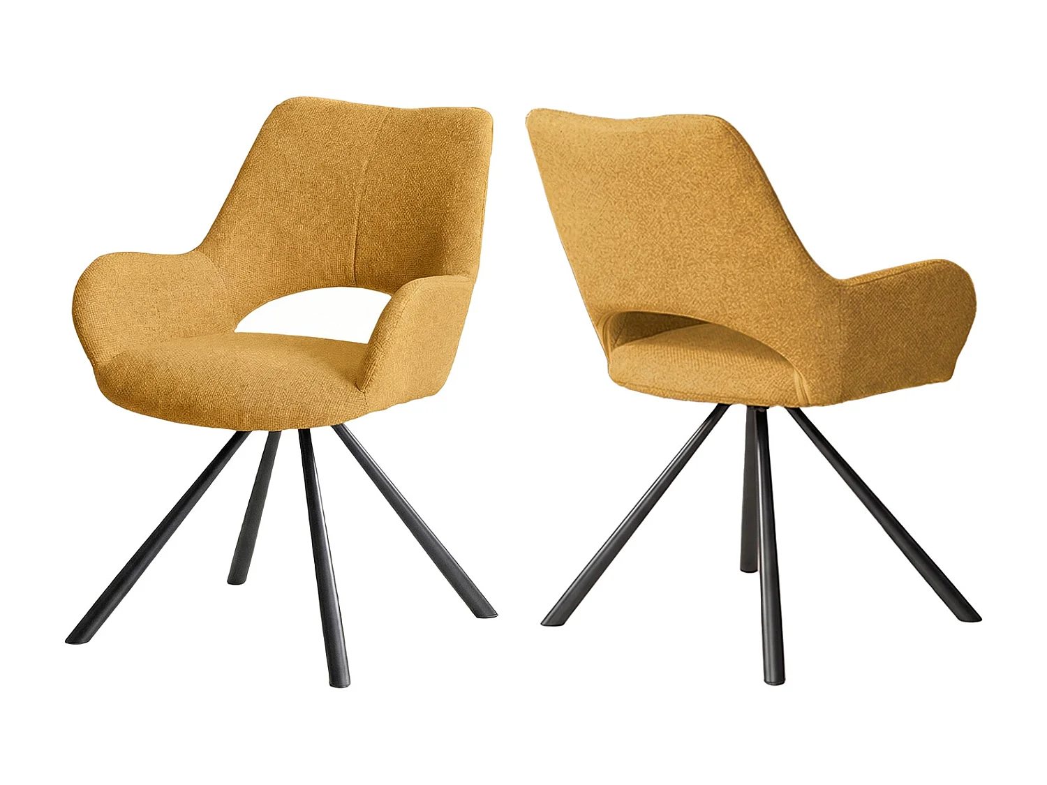 Lot de 2 chaises de salle à manger fauteuil de table en tissu style scandinave