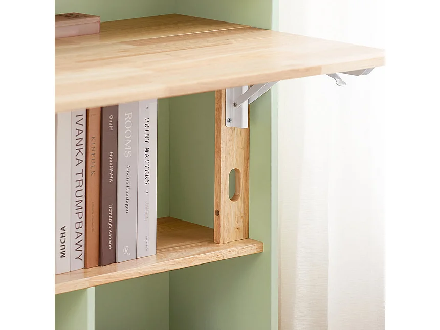 SoBuy FWT104-GR Opvouwbaar bureau, opklapbare computertafel, bureautafel, klein bureau met legplanken, werktafel, computertafel