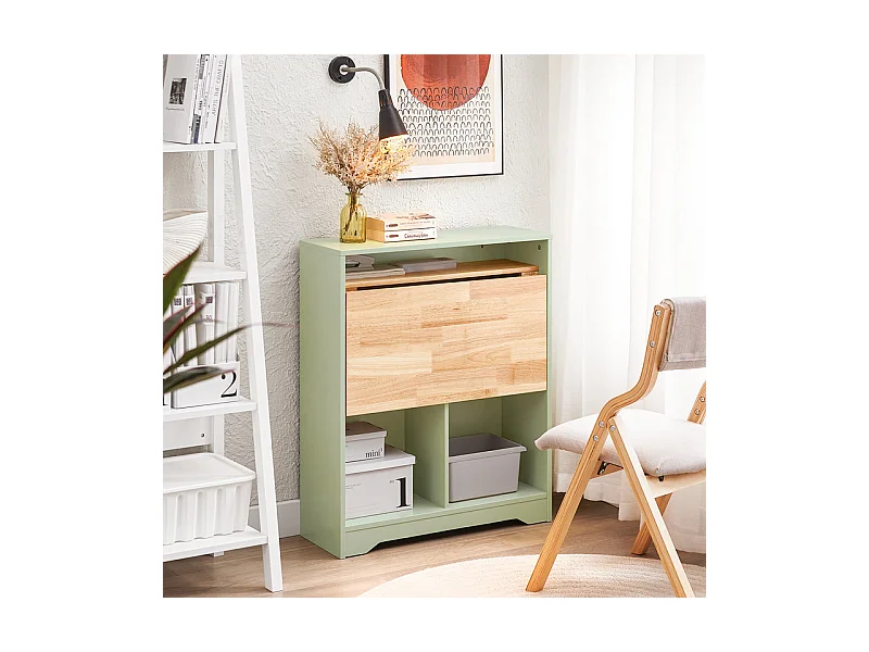 SoBuy FWT104-GR Opvouwbaar bureau, opklapbare computertafel, bureautafel, klein bureau met legplanken, werktafel, computertafel