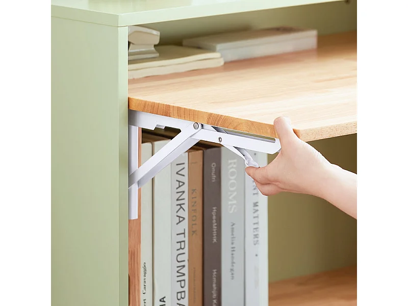 SoBuy FWT104-GR Opvouwbaar bureau, opklapbare computertafel, bureautafel, klein bureau met legplanken, werktafel, computertafel