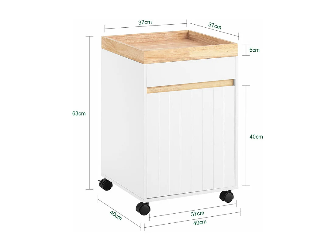 SoBuy Carrello da ufficio Armadi archivio traslabili Supporto per Stampante 40x40x63 cm ASK03-W