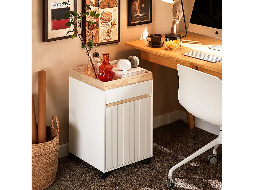 SoBuy Carrello da ufficio Armadi archivio traslabili Supporto per Stampante 40x40x63 cm ASK03-W