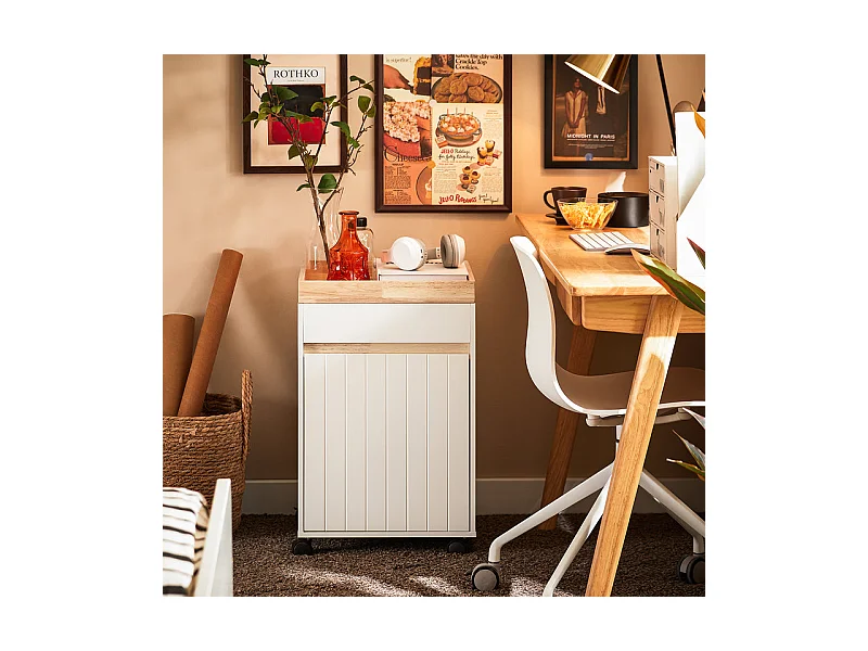 Mesa Auxiliar Mesa de Centro con 1 Puerta ASK03-W SoBuy ES