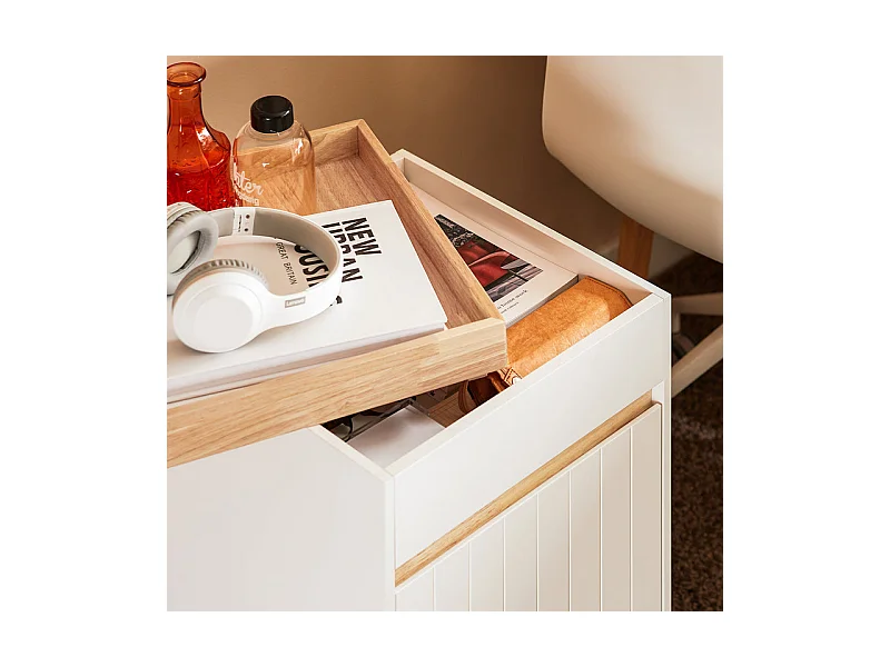 Mesa Auxiliar Mesa de Centro con 1 Puerta ASK03-W SoBuy ES