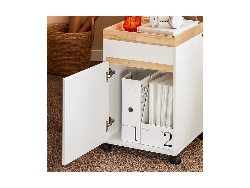 Mesa Auxiliar Mesa de Centro con 1 Puerta ASK03-W SoBuy ES