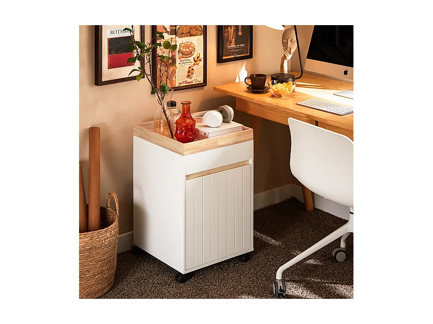 Mesa Auxiliar Mesa de Centro con 1 Puerta ASK03-W SoBuy ES