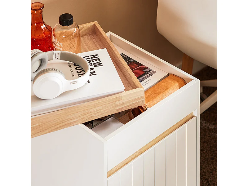 SoBuy ASK03-W Caisson de Bureau à Roulettes, Organiseur Bureau, Meuble de Rangement Bureau, Caisson de Rangement Bureau avec Tiroirs – 40x40x63 cm, Blanc