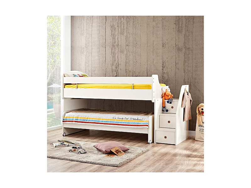 Cama midi blanca 90X200/90/190cm